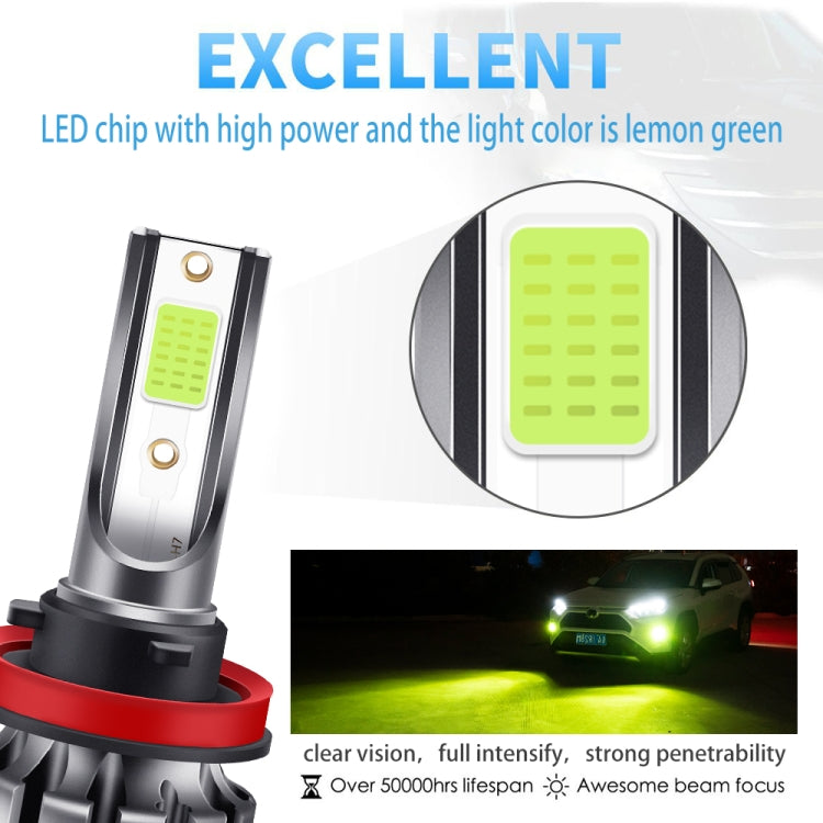 2 PCS EV19 H11 / H8 DC9-30V 8W 3000LM IP68 Car Fog Lights (Lime Light)