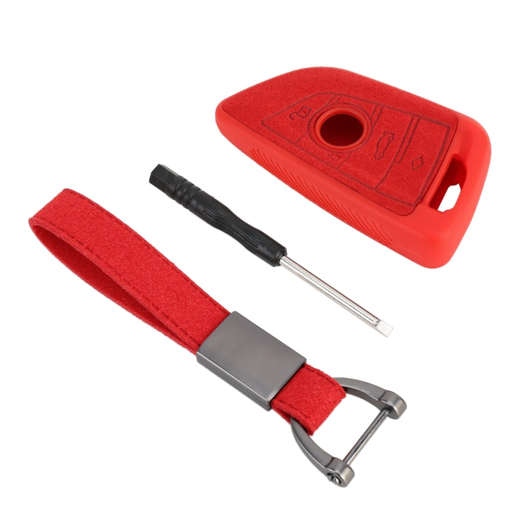 Car Flocking Plastic Knife-shaped Key Protective Cover Three Buttons for BMW