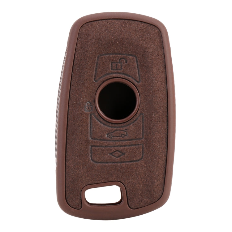 Car Flocking Plastic Square-shaped Key Protective Cover Three Buttons for BMW