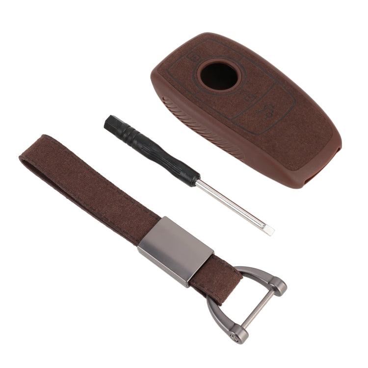 Car Flocking Plastic Square-shaped Key Protective Cover Two Buttons for Mercedes-Benz