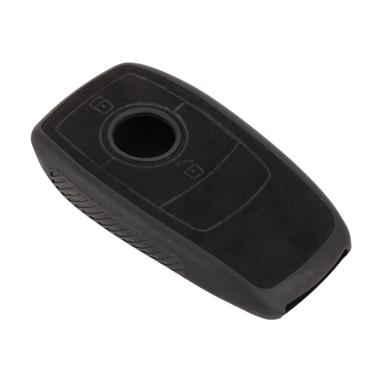 Car Flocking Plastic Square-shaped Key Protective Cover Three Buttons for Mercedes-Benz