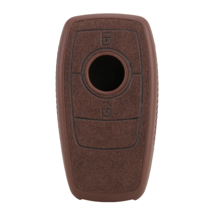 Car Flocking Plastic Square-shaped Key Protective Cover Three Buttons for Mercedes-Benz