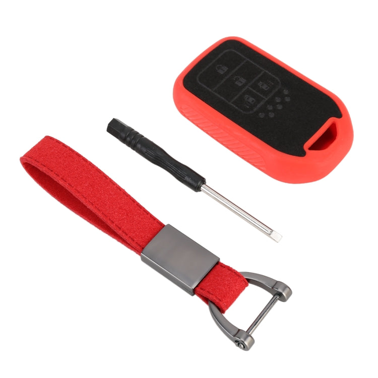Car Flocking Plastic Knife-shaped Key Protective Cover Four Button with Left And Right Sliding Door Keys for Honda