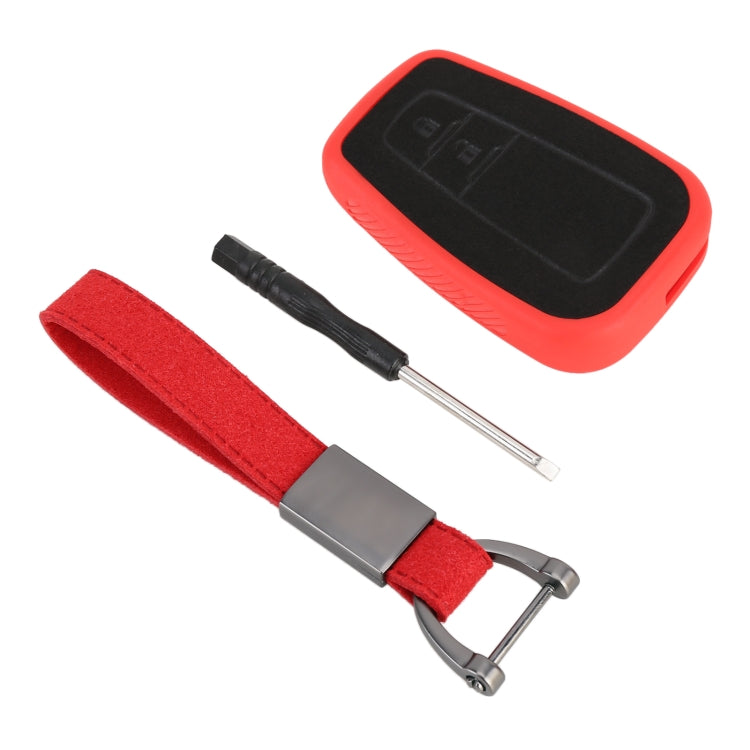 Car Flocking Plastic Key Protective Cover Two Buttons for Toyota, Style 1