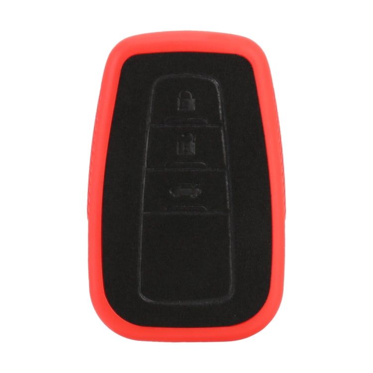Car Flocking Plastic Key Protective Cover Three Buttons for Toyota, Style 1