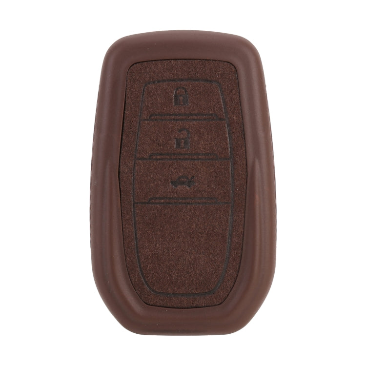 Car Flocking Plastic Key Protective Cover Three Buttons for Toyota, Style 2