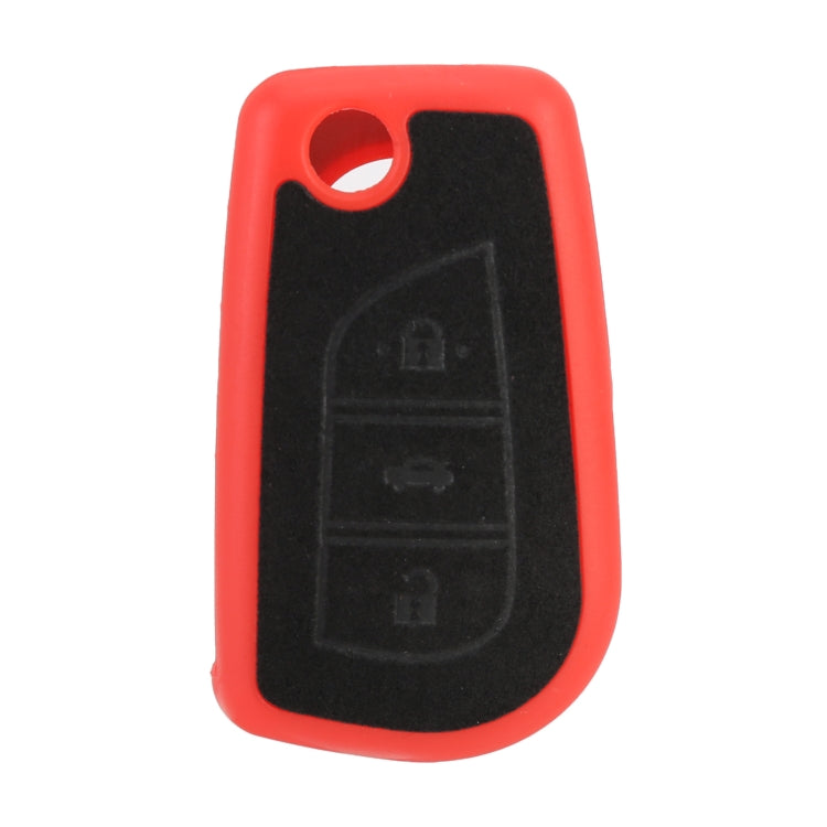 Car Flocking Plastic Key Protective Cover Three Buttons for Toyota, Style 3