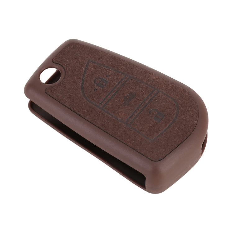 Car Flocking Plastic Key Protective Cover Three Buttons for Toyota, Style 3