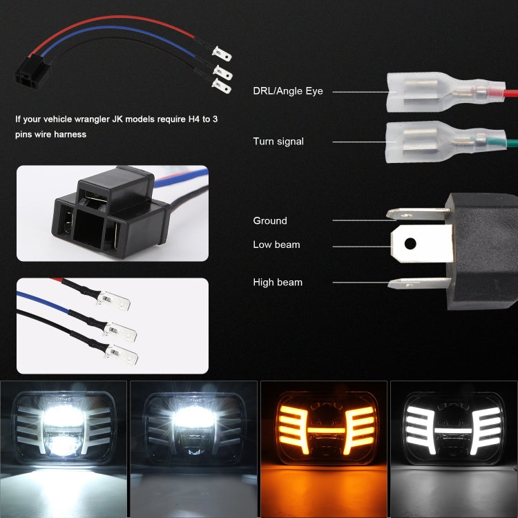 V7 H4 7 inch DC9-30V 40W 4000LM 3000K / 6000K IP67 Car Daytime Running Light / Turn Light