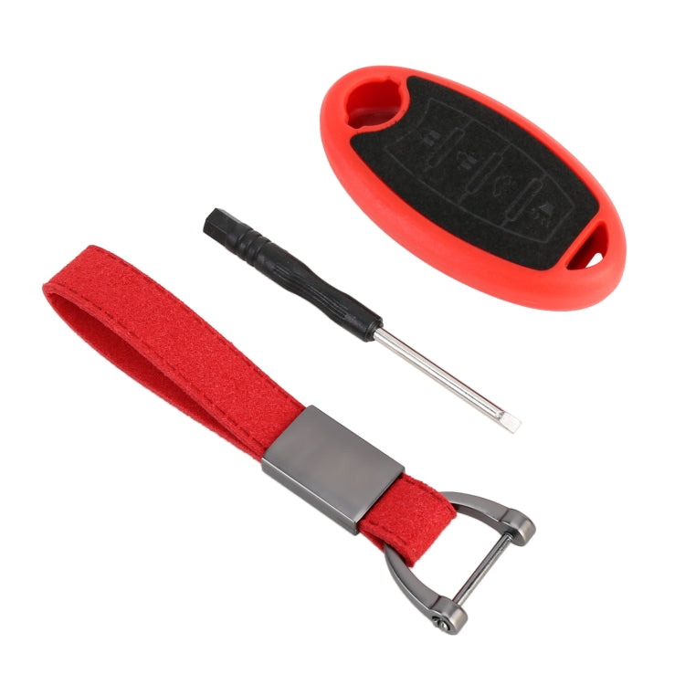 Car Flocking Plastic Key Protective Cover Four Buttons for Nissan X-TRAIL / Teana / Qashqai / Sylphy / Tiida, Style 2