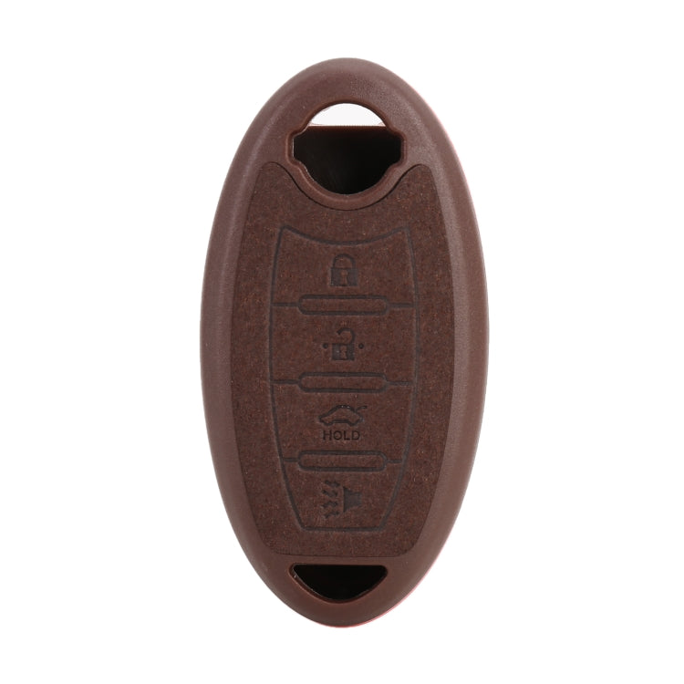 Car Flocking Plastic Key Protective Cover Four Buttons for Nissan X-TRAIL / Teana / Qashqai / Sylphy / Tiida, Style 2