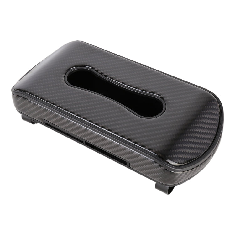 Car Carbon Fiber Hang Type Tissue Box with Clip