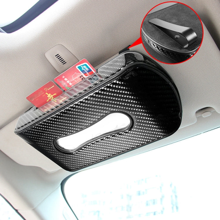 Car Carbon Fiber Hang Type Tissue Box with Clip