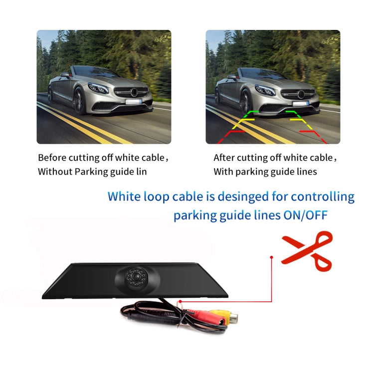 PZ474 Car Waterproof 170 Degree Brake Light View Camera + 7 inch Rearview Monitor for Iveco Daily 4 Gen