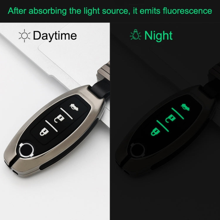 Car Luminous All-inclusive Zinc Alloy Key Protective Case Key Shell for Nissan D Style Smart 4-button