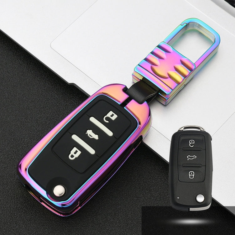 Car Luminous All-inclusive Zinc Alloy Key Protective Case Key Shell for Volkswagen A Style Folding 3-button