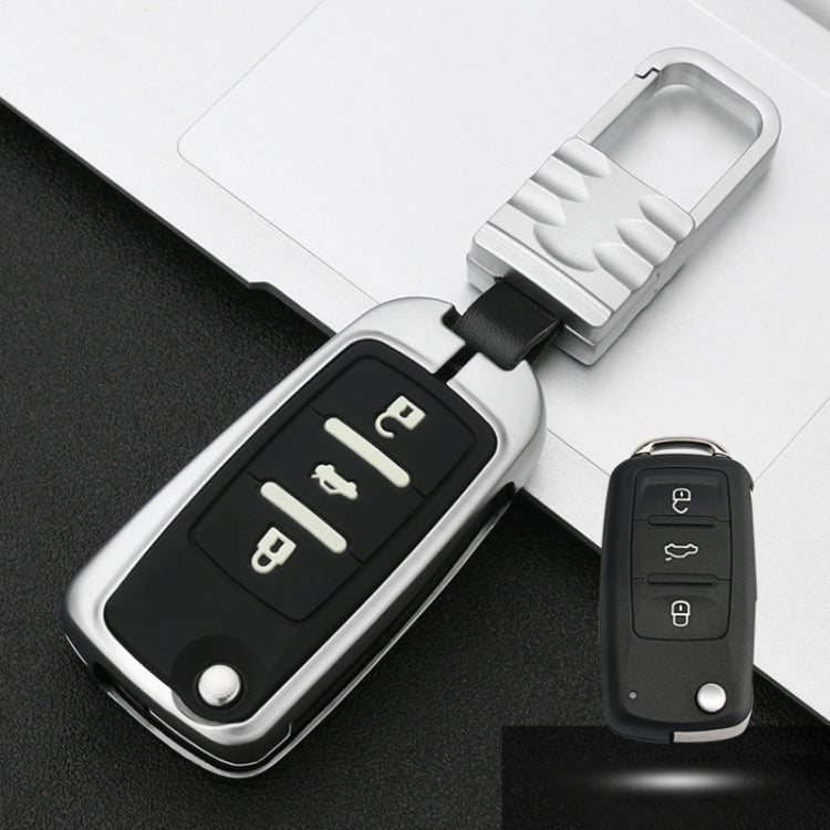 Car Luminous All-inclusive Zinc Alloy Key Protective Case Key Shell for Volkswagen A Style Folding 3-button