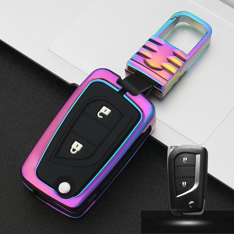 Car Luminous All-inclusive Zinc Alloy Key Protective Case Key Shell for Toyota B Style Folding 2-button