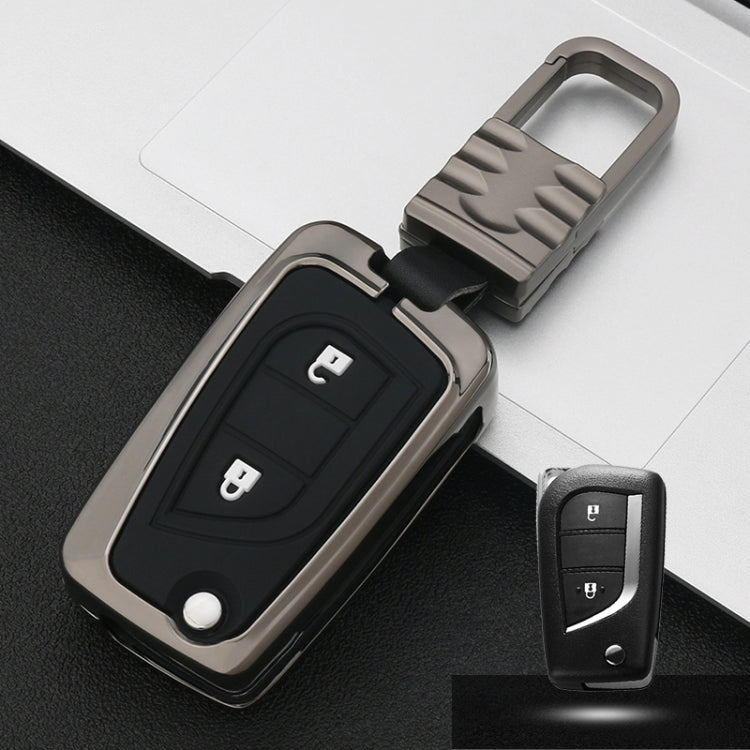 Car Luminous All-inclusive Zinc Alloy Key Protective Case Key Shell for Toyota B Style Folding 2-button