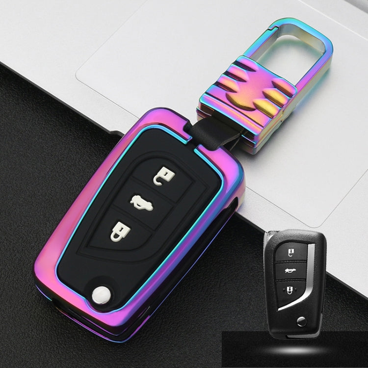 Car Luminous All-inclusive Zinc Alloy Key Protective Case Key Shell for Toyota B Style Folding 3-button