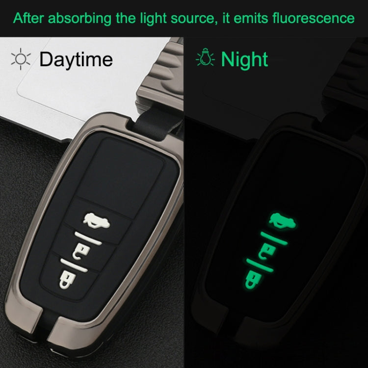 Car Luminous All-inclusive Zinc Alloy Key Protective Case Key Shell for Toyota C Style Smart 3-button