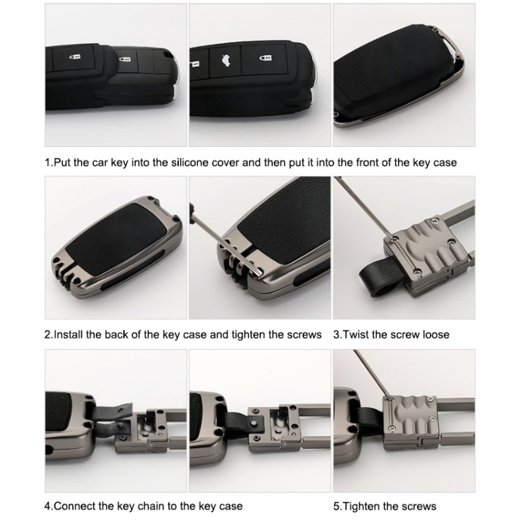 Car Luminous All-inclusive Zinc Alloy Key Protective Case Key Shell for Toyota C Style Smart 3-button