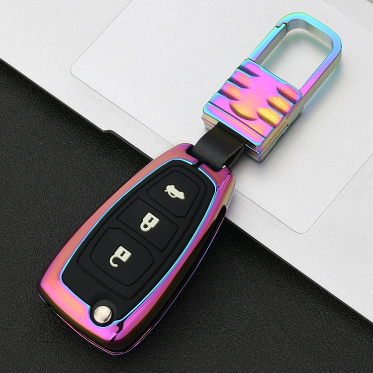 Car Luminous All-inclusive Zinc Alloy Key Protective Case Key Shell for Ford B Style Folding 3-button