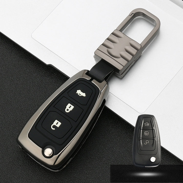 Car Luminous All-inclusive Zinc Alloy Key Protective Case Key Shell for Ford B Style Folding 3-button