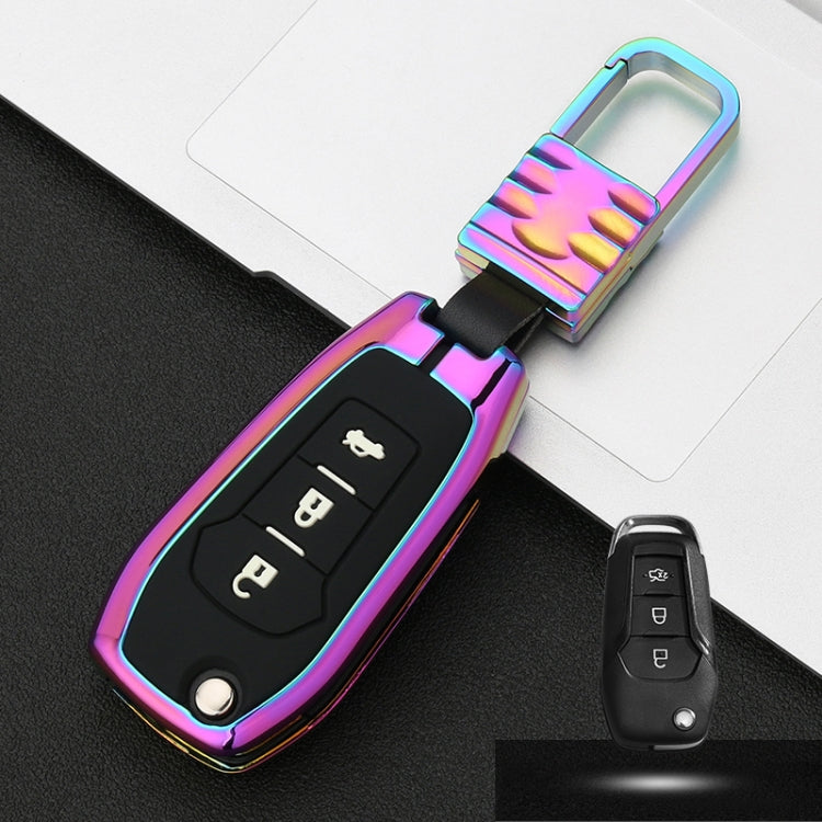 Car Luminous All-inclusive Zinc Alloy Key Protective Case Key Shell for Ford D Style Folding 3-button