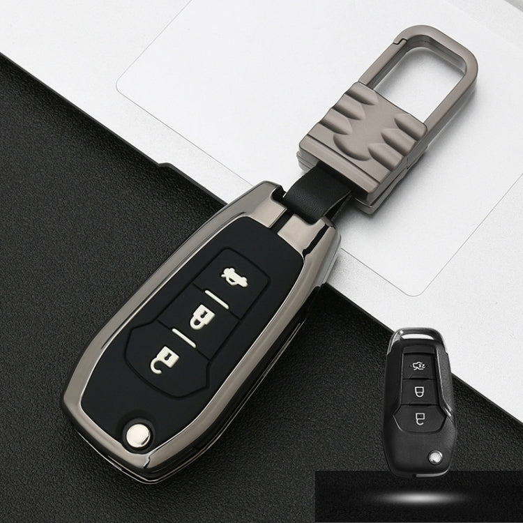 Car Luminous All-inclusive Zinc Alloy Key Protective Case Key Shell for Ford D Style Folding 3-button