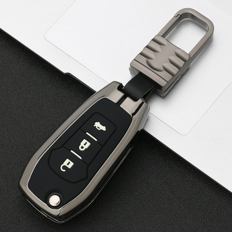 Car Luminous All-inclusive Zinc Alloy Key Protective Case Key Shell for Ford D Style Folding 3-button
