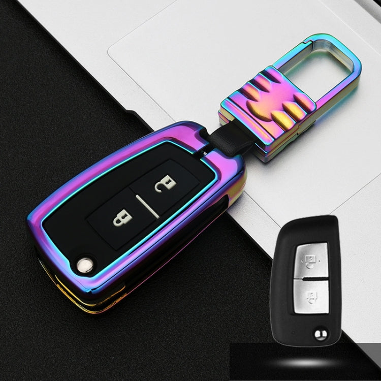 Car Luminous All-inclusive Zinc Alloy Key Protective Case Key Shell for Nissan E Style Folding 2-button