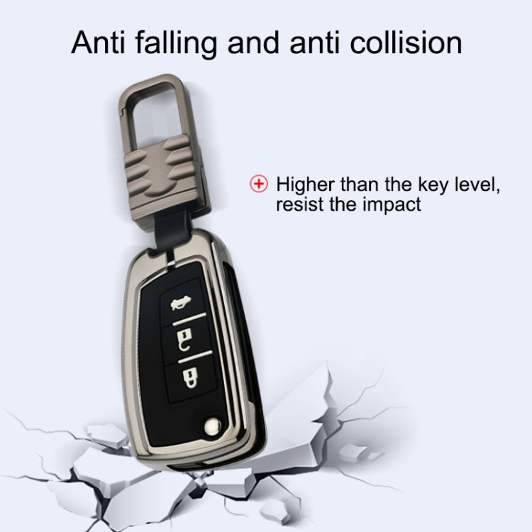 Car Luminous All-inclusive Zinc Alloy Key Protective Case Key Shell for Nissan E Style Folding 2-button