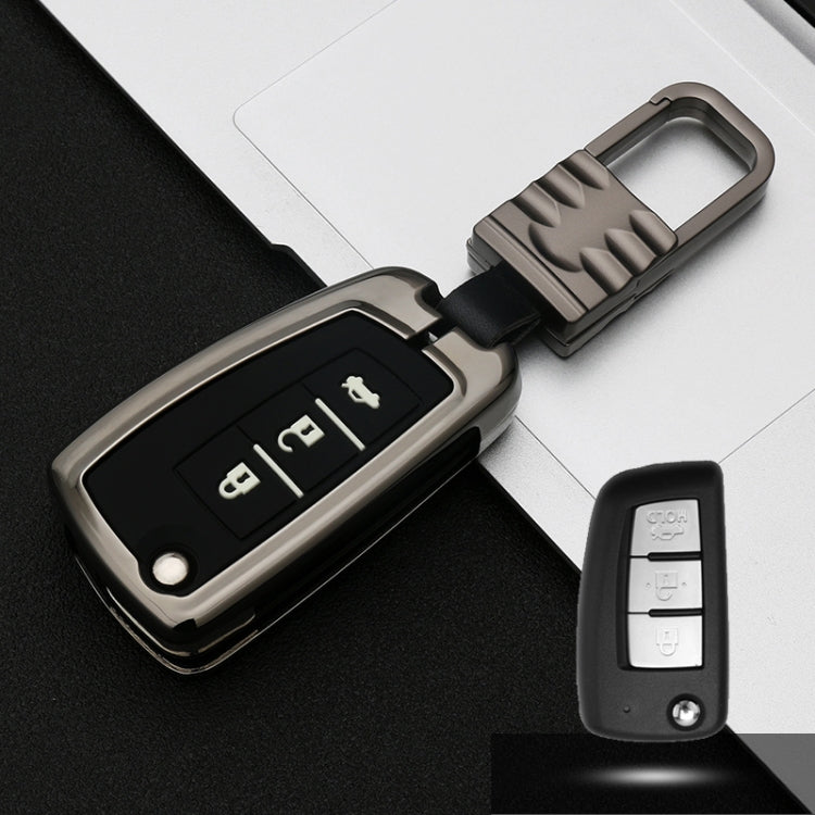 Car Luminous All-inclusive Zinc Alloy Key Protective Case Key Shell for Nissan F Style Folding 3-button