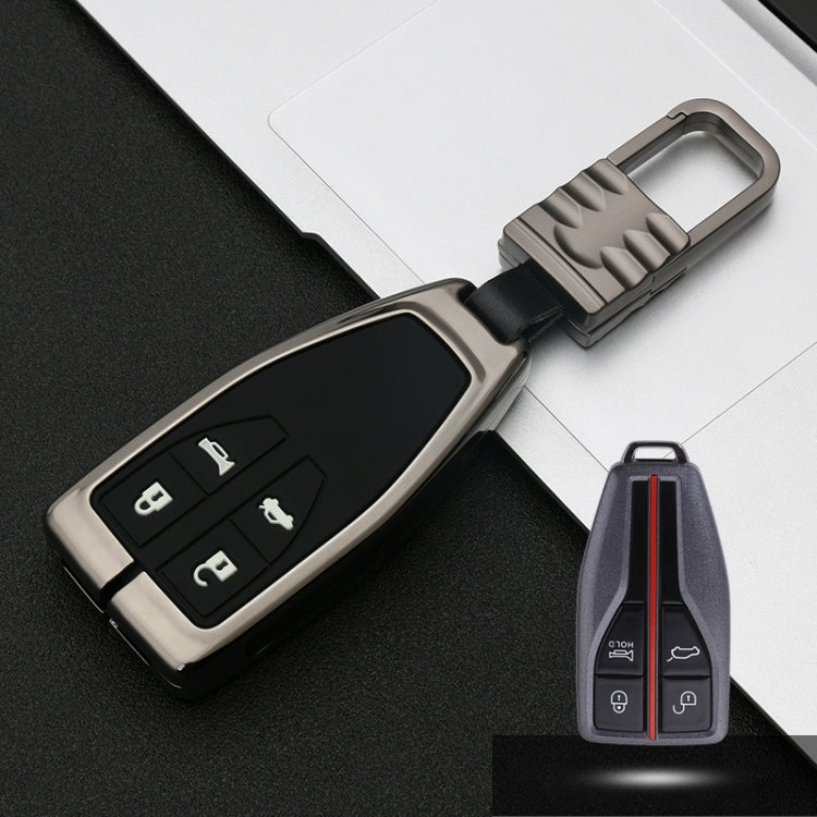 Car Luminous All-inclusive Zinc Alloy Key Protective Case Key Shell for Hong Qi B Style Smart 4-button