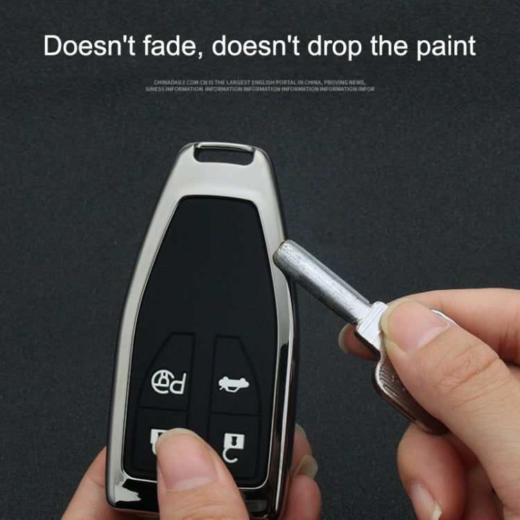 Car Luminous All-inclusive Zinc Alloy Key Protective Case Key Shell for Hong Qi B Style Smart 4-button