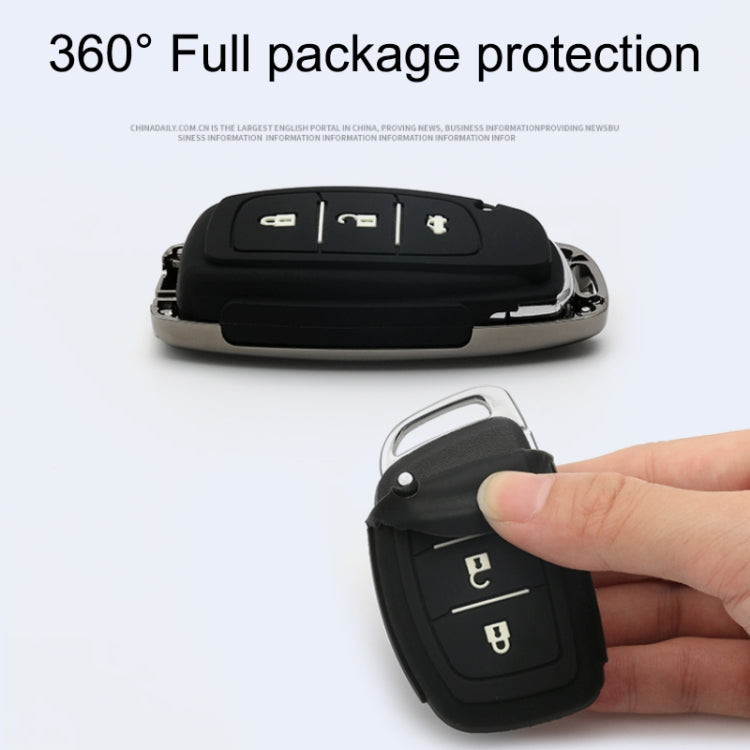 Car Luminous All-inclusive Zinc Alloy Key Protective Case Key Shell for Hyundai A Style Smart 3-button