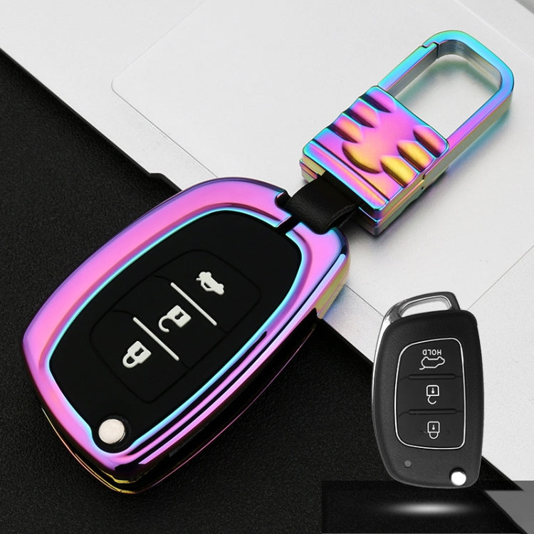 Car Luminous All-inclusive Zinc Alloy Key Protective Case Key Shell for Hyundai C Style Folding 3-button