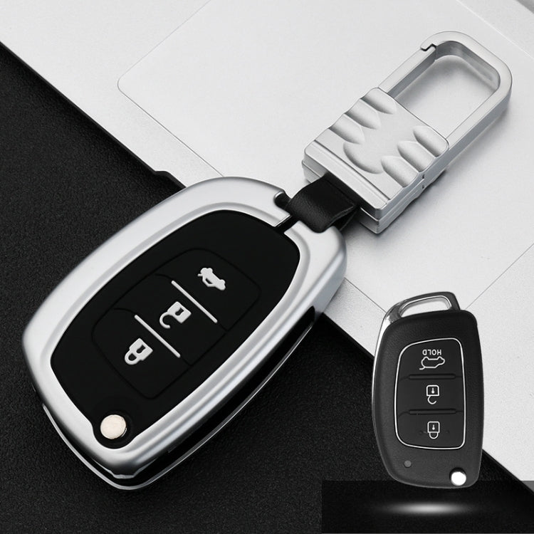 Car Luminous All-inclusive Zinc Alloy Key Protective Case Key Shell for Hyundai C Style Folding 3-button