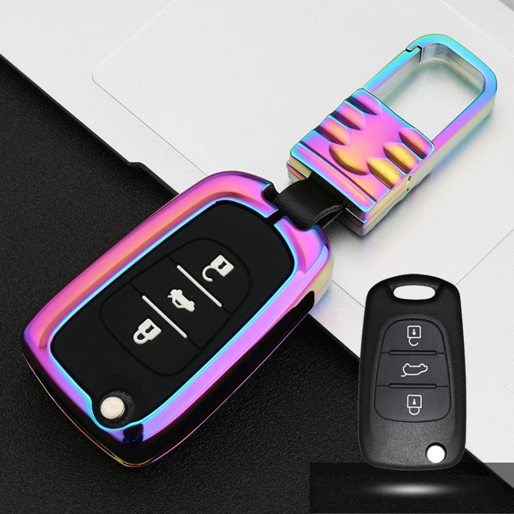 Car Luminous All-inclusive Zinc Alloy Key Protective Case Key Shell for Hyundai F Style Folding 3-button