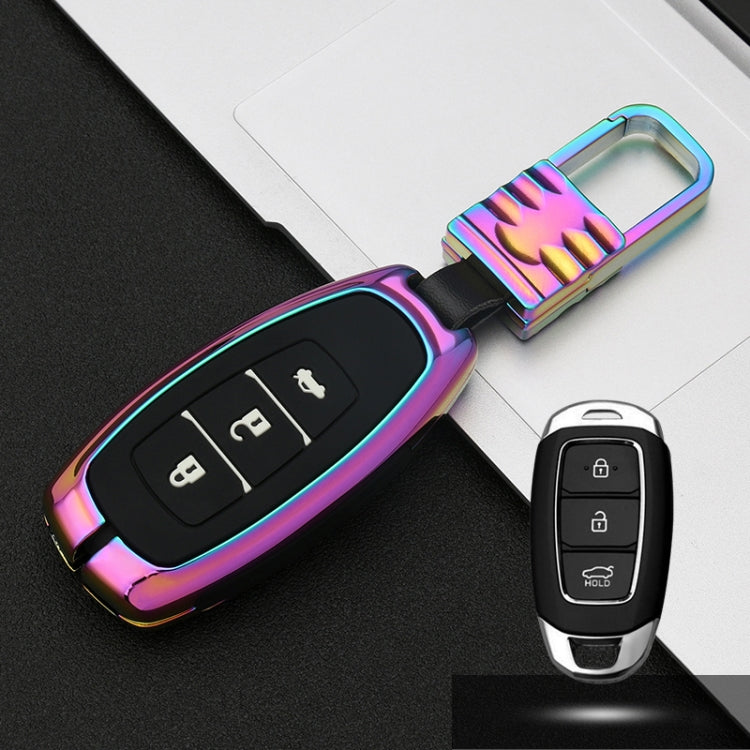 Car Luminous All-inclusive Zinc Alloy Key Protective Case Key Shell for Hyundai I Style Smart 3-button