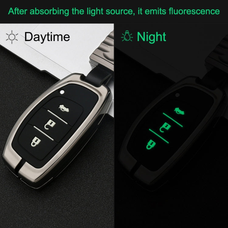 Car Luminous All-inclusive Zinc Alloy Key Protective Case Key Shell for Hyundai J Style Folding 3-button