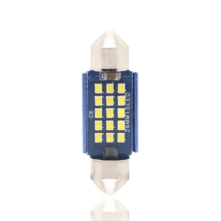 10 PCS 36mm DC12-24V / 1W / 6000K / 60LM 15LEDs SMD Car Reading Lamp Dome Light