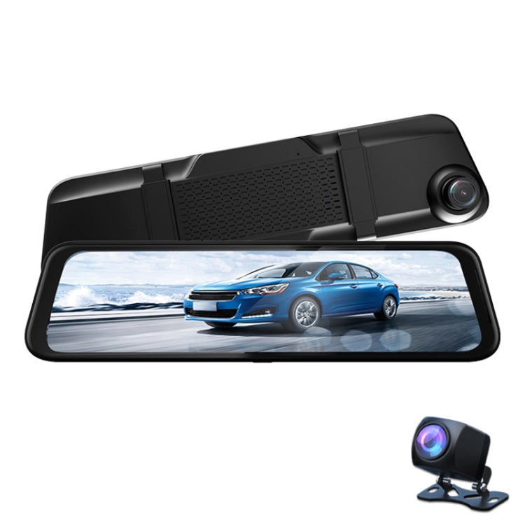 T90 12 inch 2K Rearview Mirror Driving Recorder Intelligent Voice Control Starlight Night Vision Front and Rear Dual-lens Reversing Images