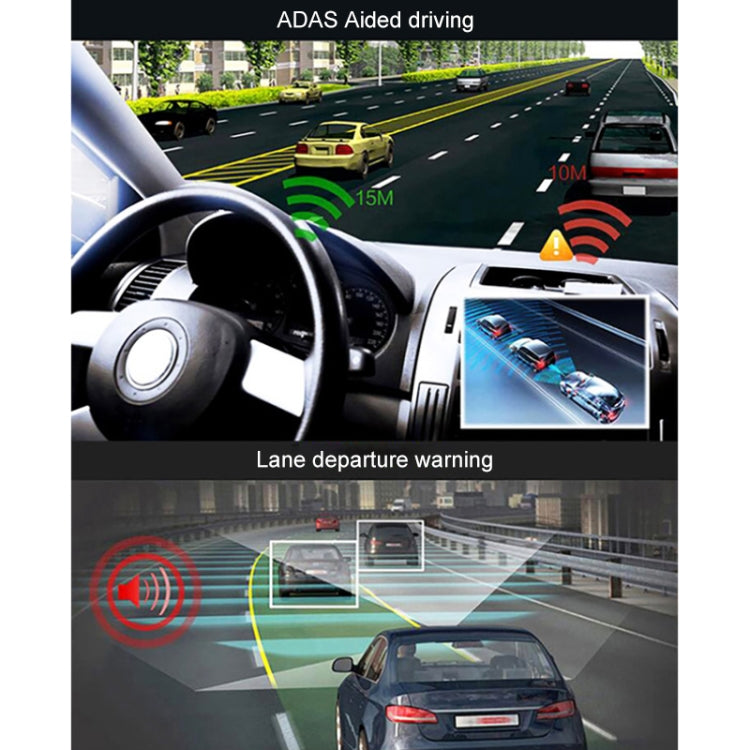 D50 12 inch Rearview Mirror Driving Recorder Intelligent Voice Control Front and Rear Dual-record Reversing Images Built-in 32GB Fuse Box Power Supply