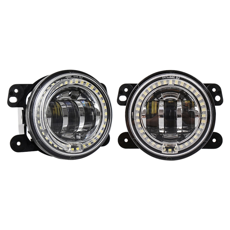 2 PCS DC12V-30V / 30W / 3A / 1440LM 12LEDs 4 inch Car LED Colorful Fog Light, Style: White Background
