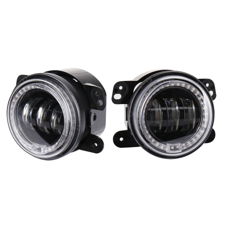 2 PCS DC12V-30V / 30W / 3A / 1440LM 12LEDs 4 inch Car LED Colorful Fog Light, Style: Black Background