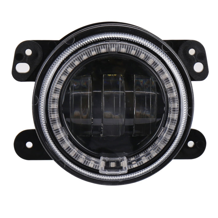 2 PCS DC12V-30V / 30W / 3A / 1440LM 12LEDs 4 inch Car LED Colorful Fog Light, Style: Black Background