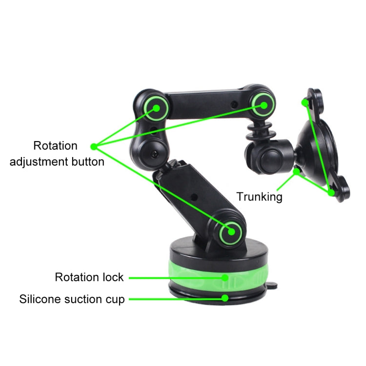ZP-X0188 Car 360 Degree Rotating Telescopic Folding Magnet Suction Cup Mobile Phone Holder