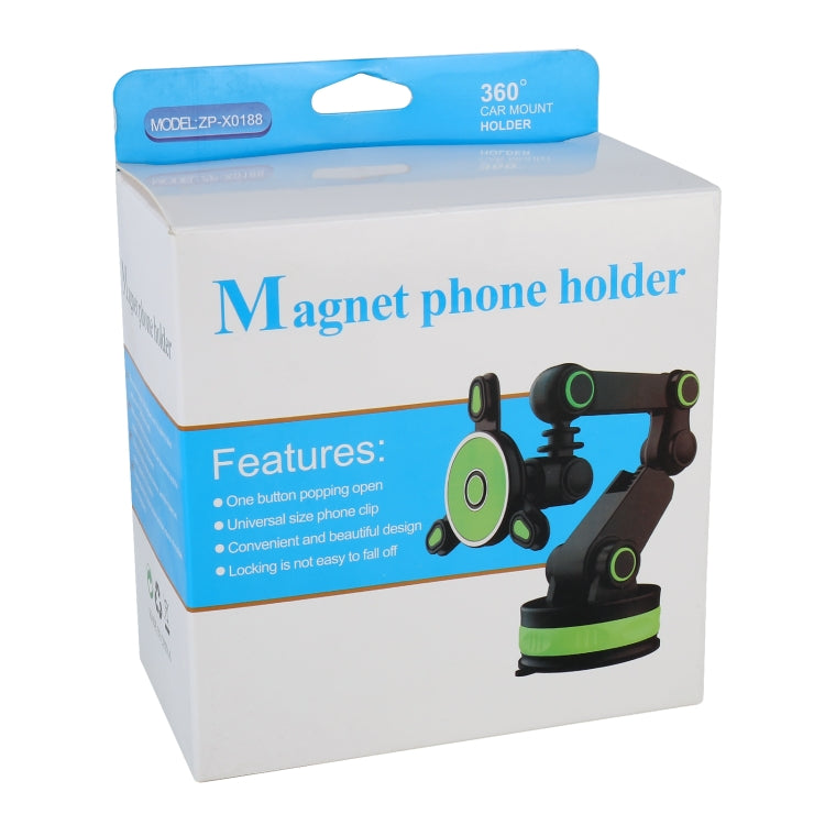 ZP-X0188 Car 360 Degree Rotating Telescopic Folding Magnet Suction Cup Mobile Phone Holder